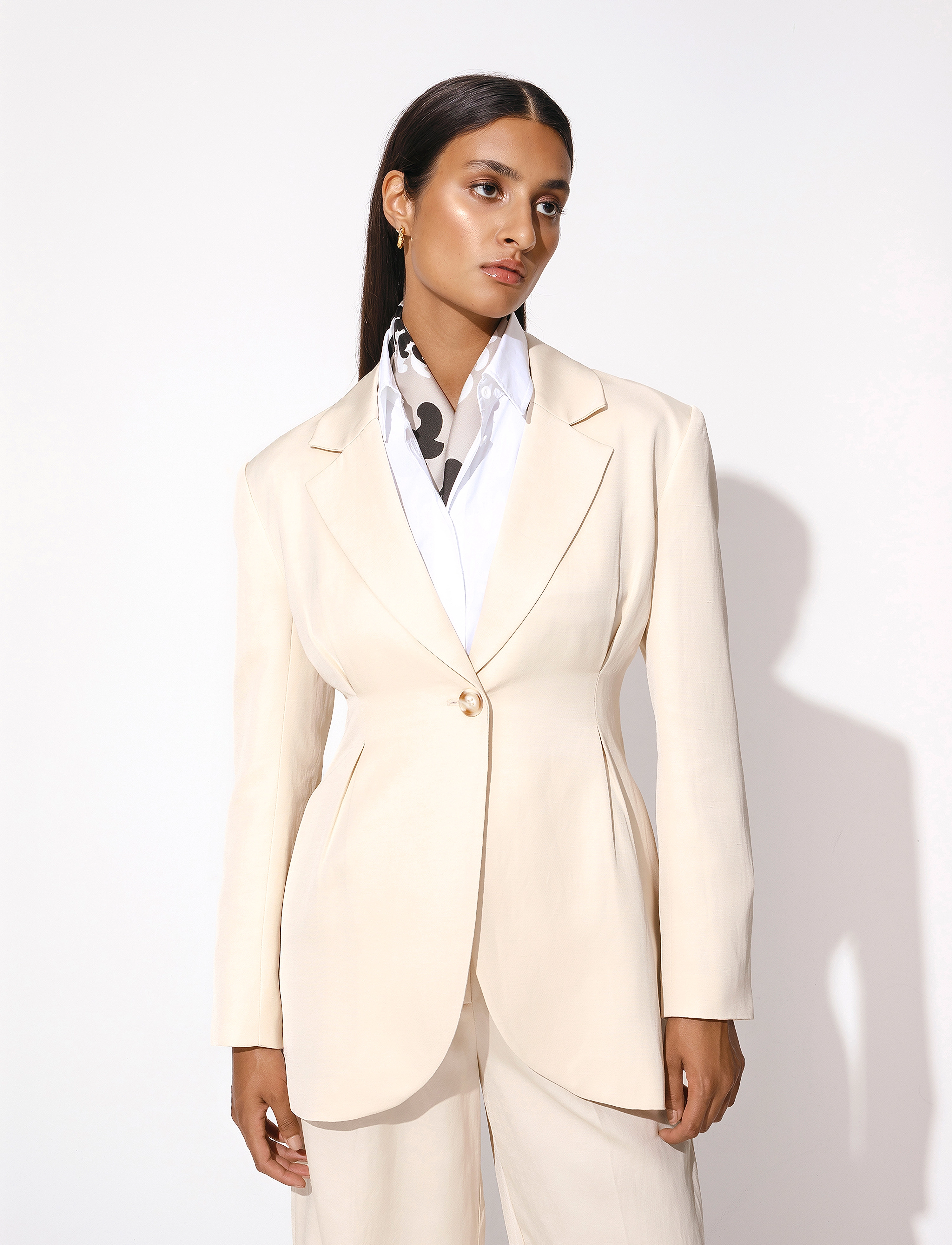 Malina - Clover one-button blazer - vanilla - 3