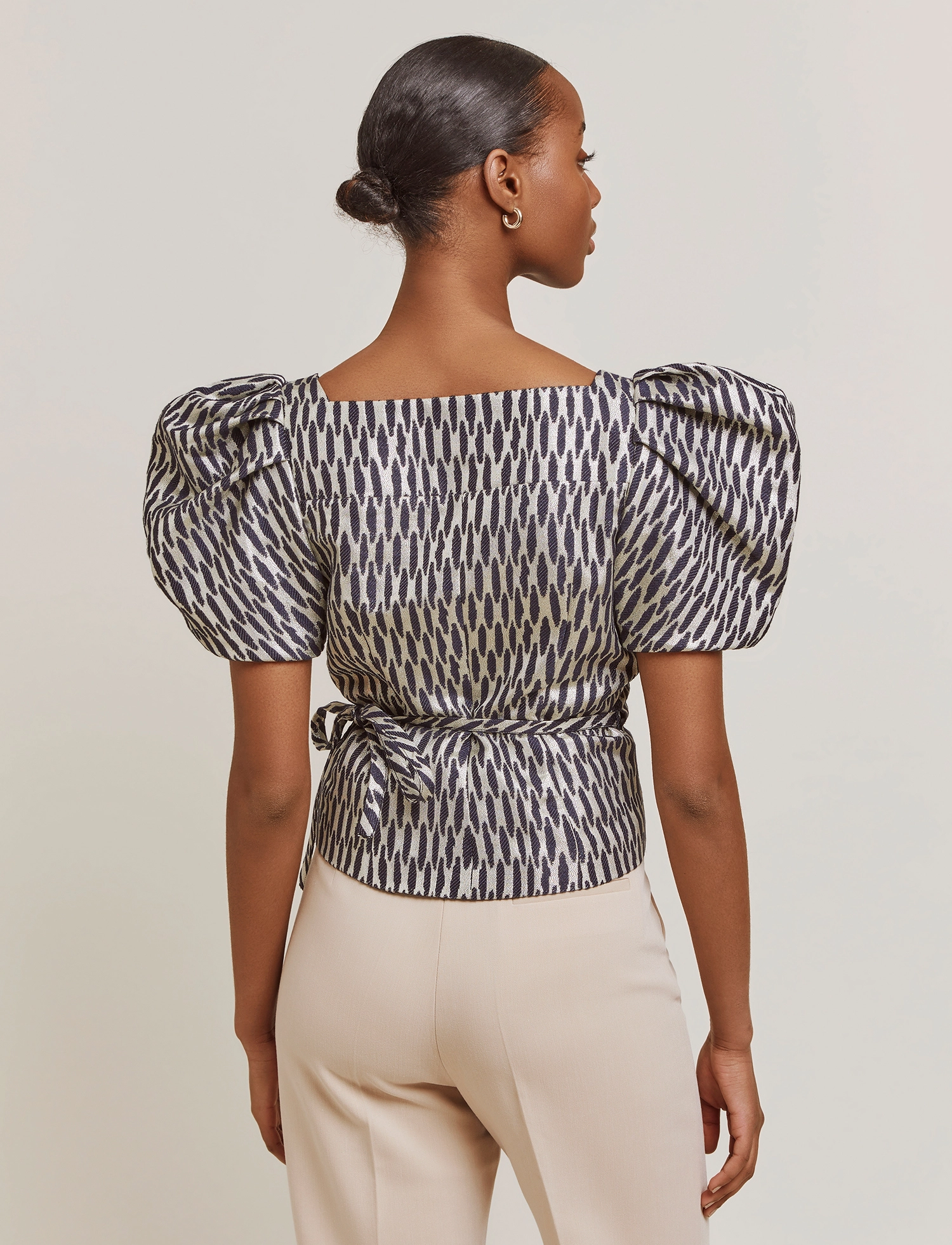 Malina - Ditte Wrap Blouse - midnight blue metallic - 5