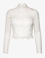 Josie turtleneck lace bridal top - IVORY