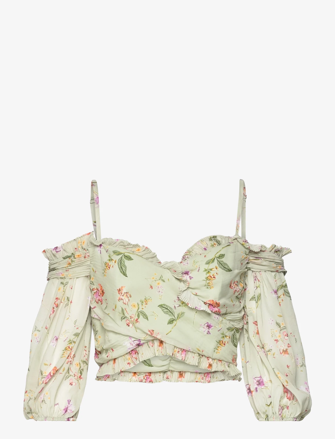 Malina - Tessa Top - festklær til outlet-priser - soft floral pistachio - 0