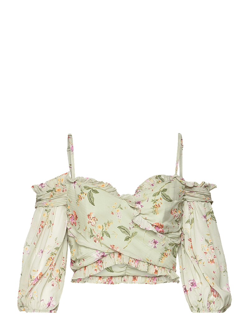 Malina - Tessa Top - crop tops - soft floral pistachio - 1