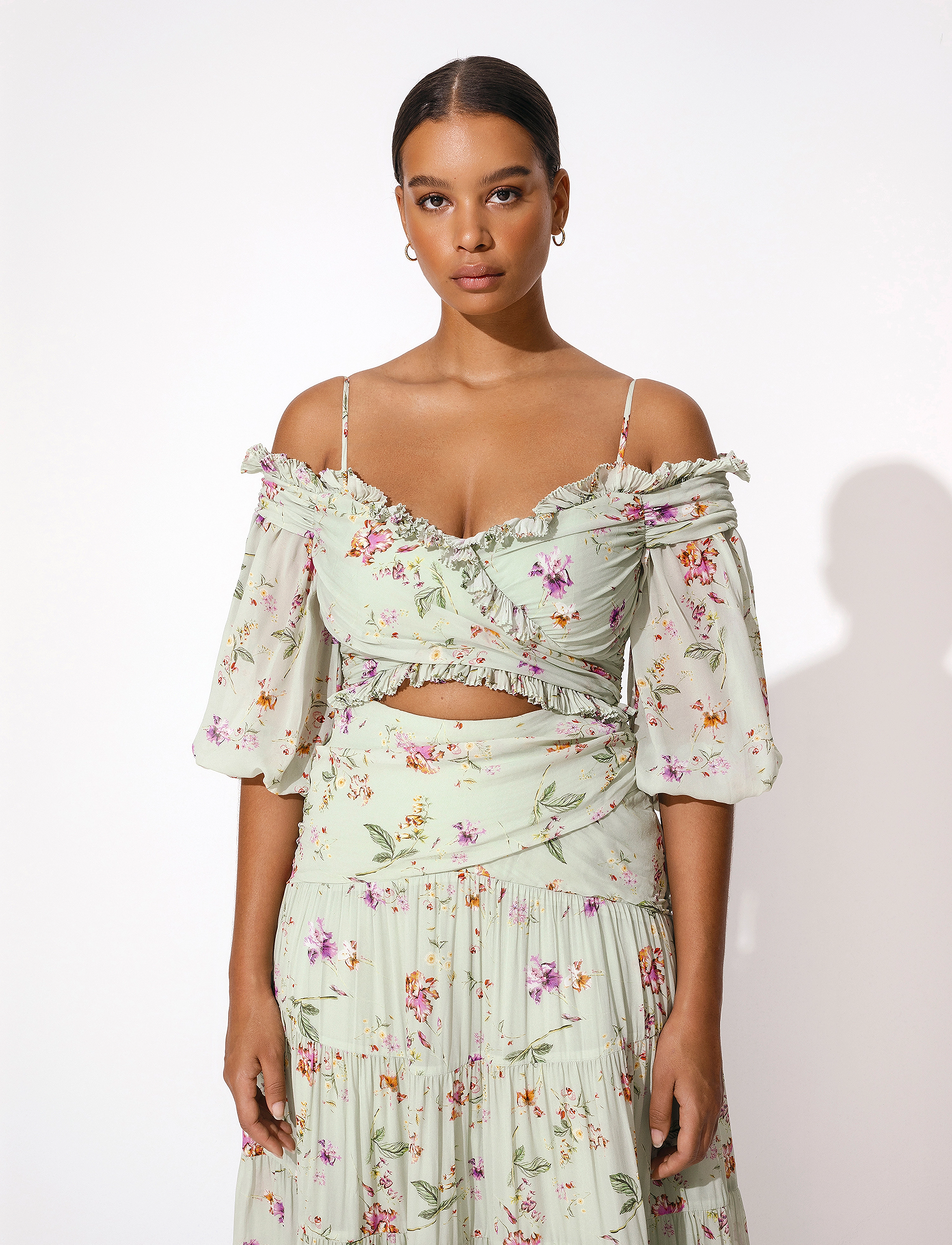 Malina - Tessa Top - nabapluusid - soft floral pistachio - 3