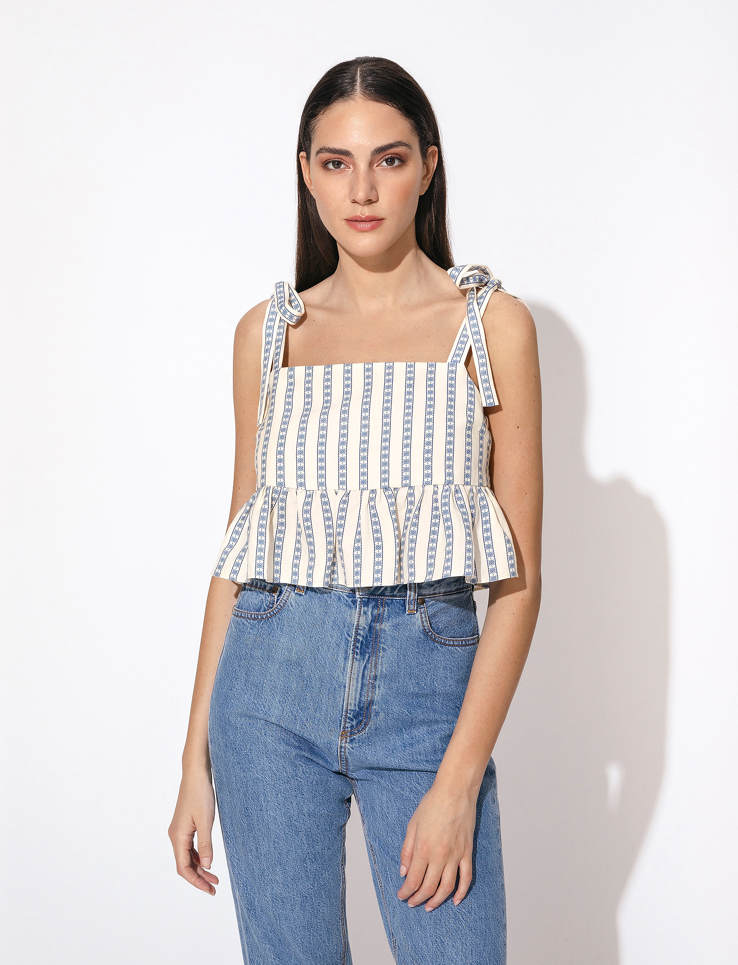 By Malina - Alyssa Top - french ditsy stripe - 3
