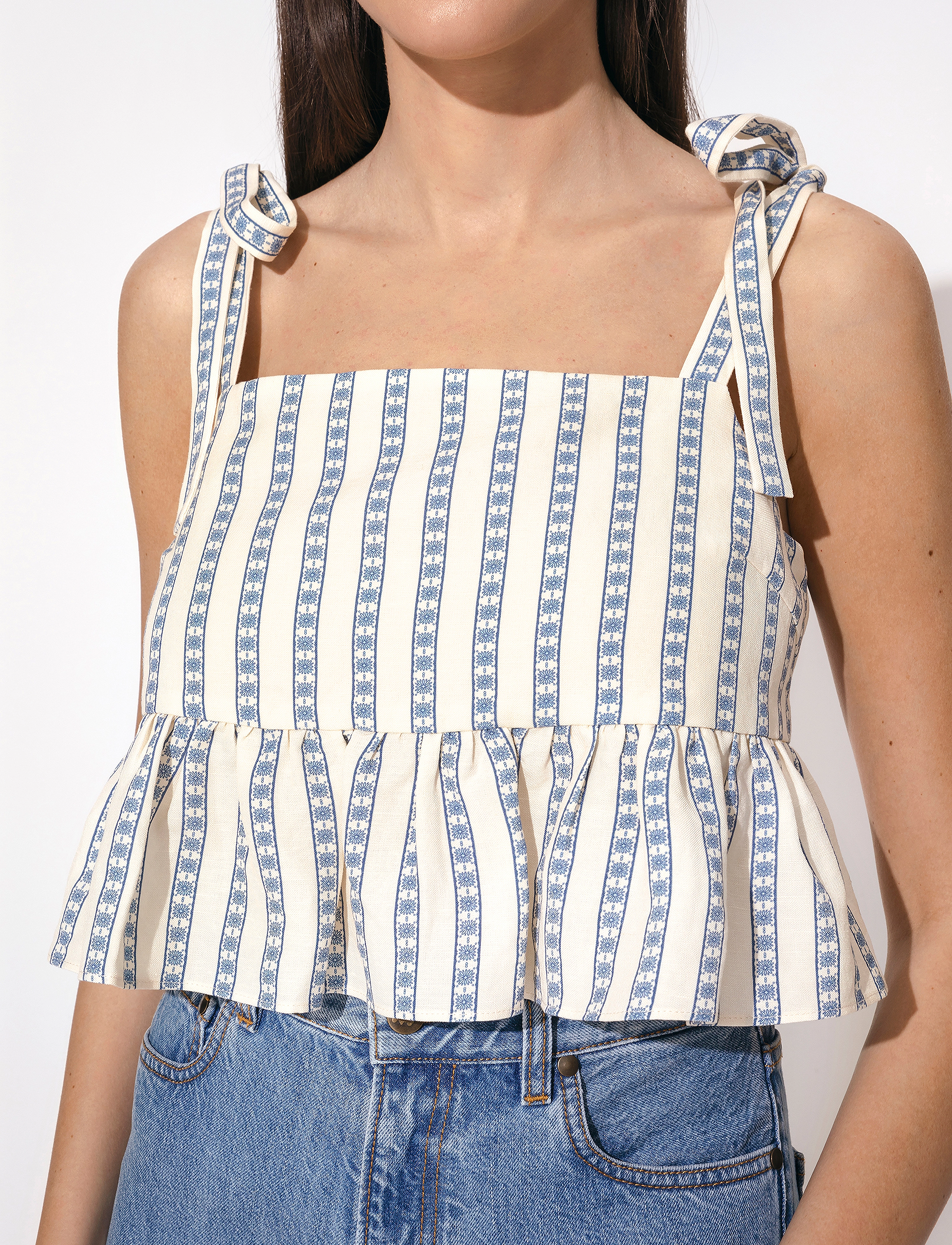 By Malina - Alyssa Top - french ditsy stripe - 4