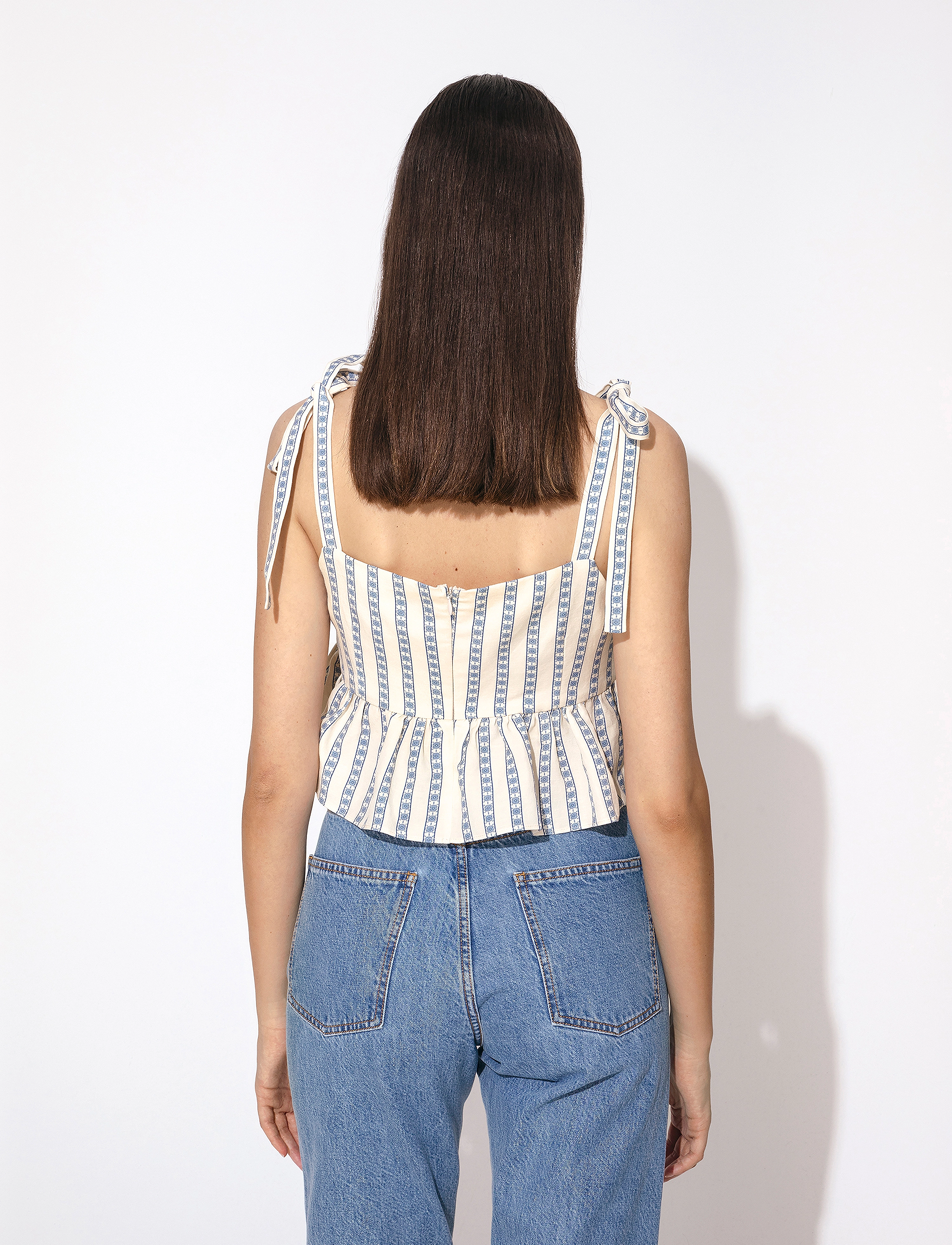 By Malina - Alyssa Top - french ditsy stripe - 5