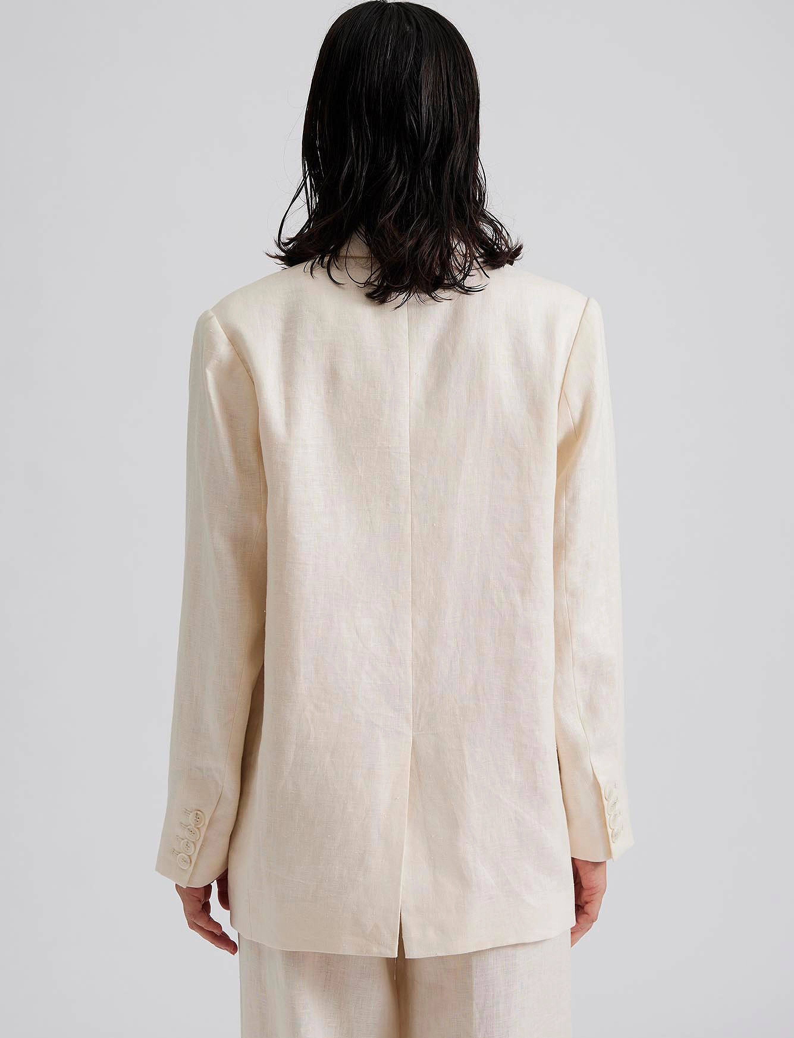 Malina - Celina oversized linen blazer - vanilla - 3