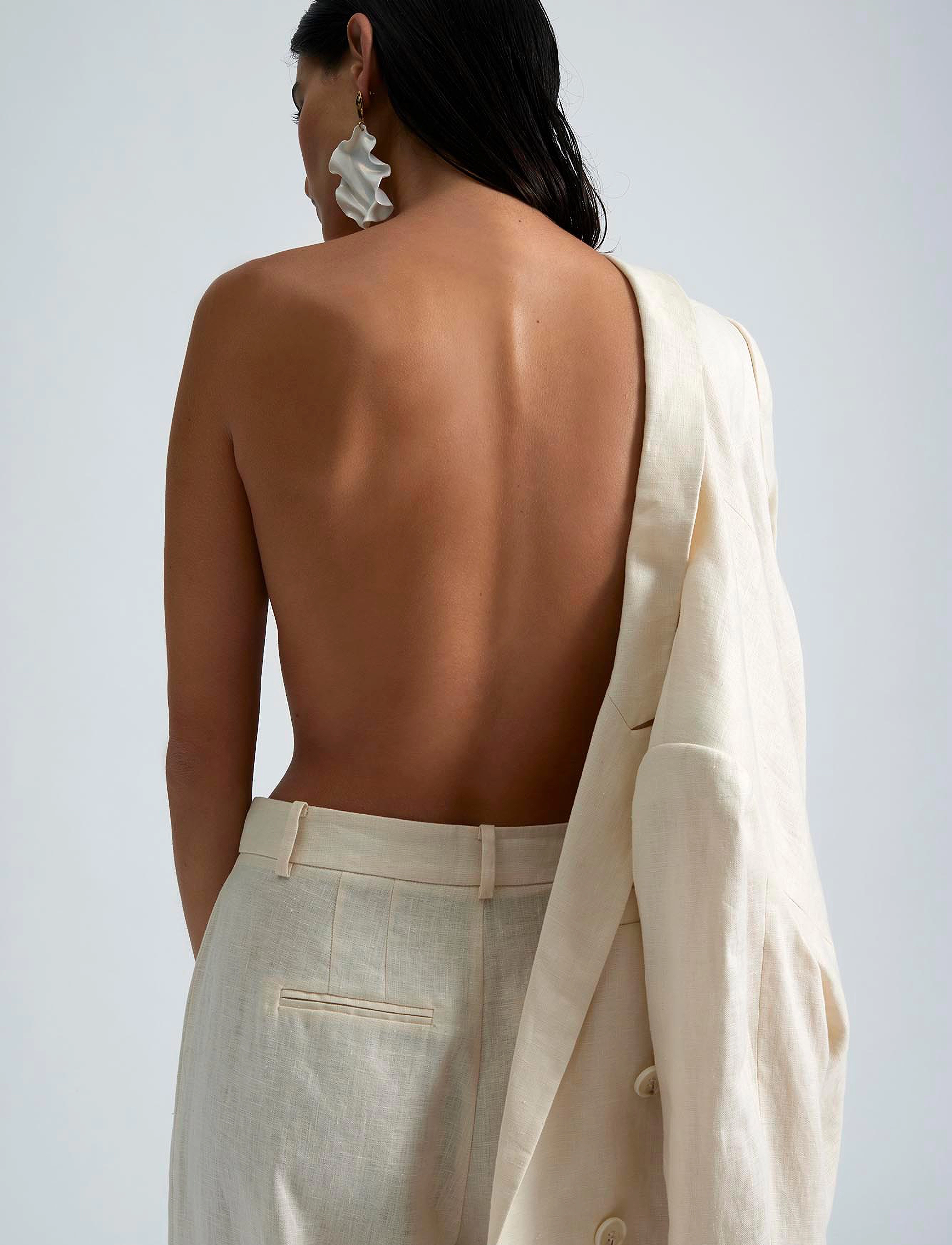 Malina - Celina oversized linen blazer - vanilla - 5