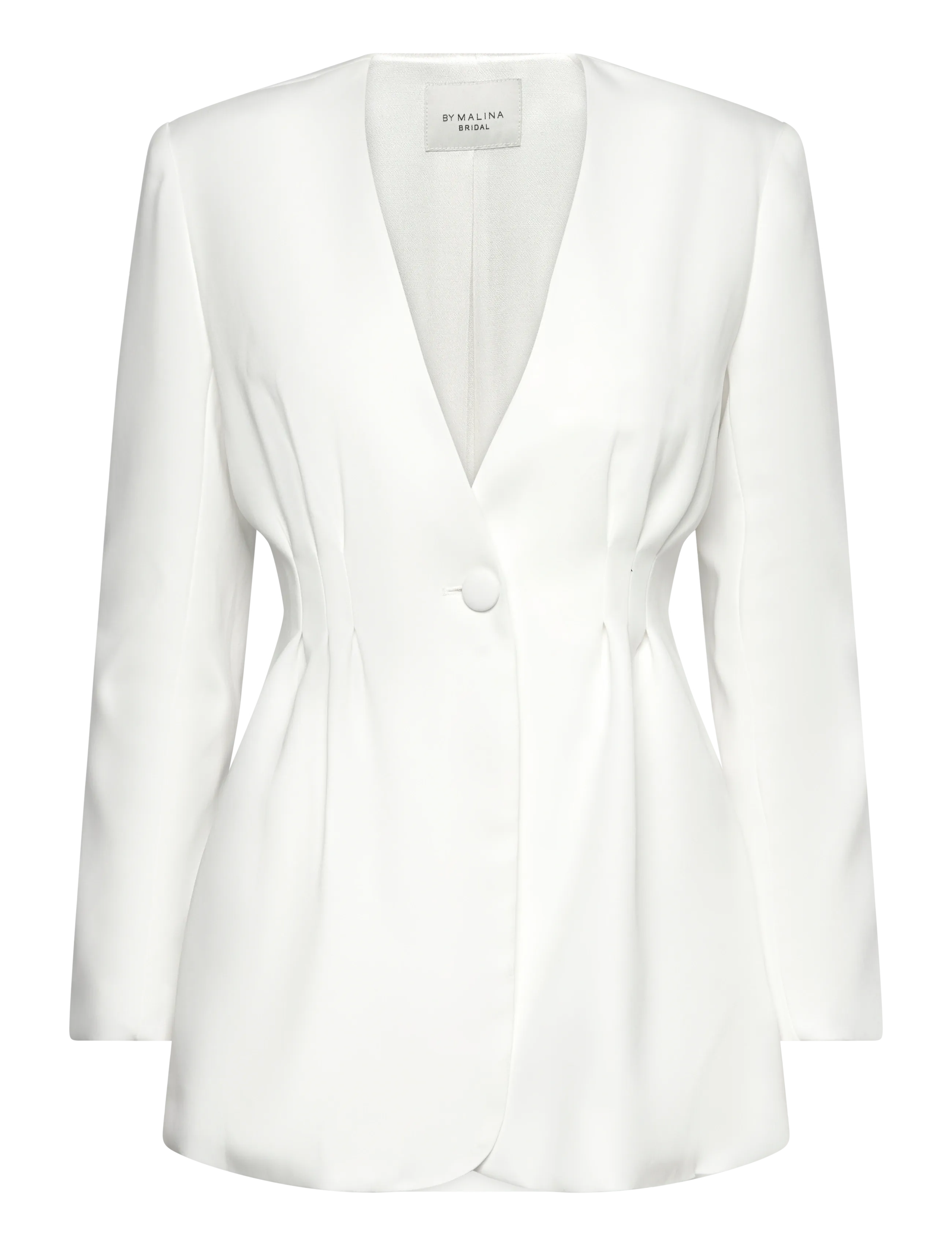 Malina Juno collarless suit blazer - Pintsakud - IVORY / cream