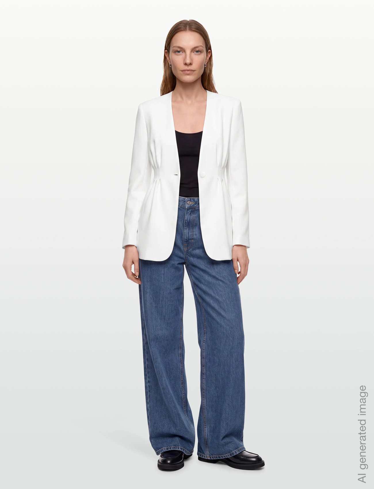 Juno collarless suit blazer