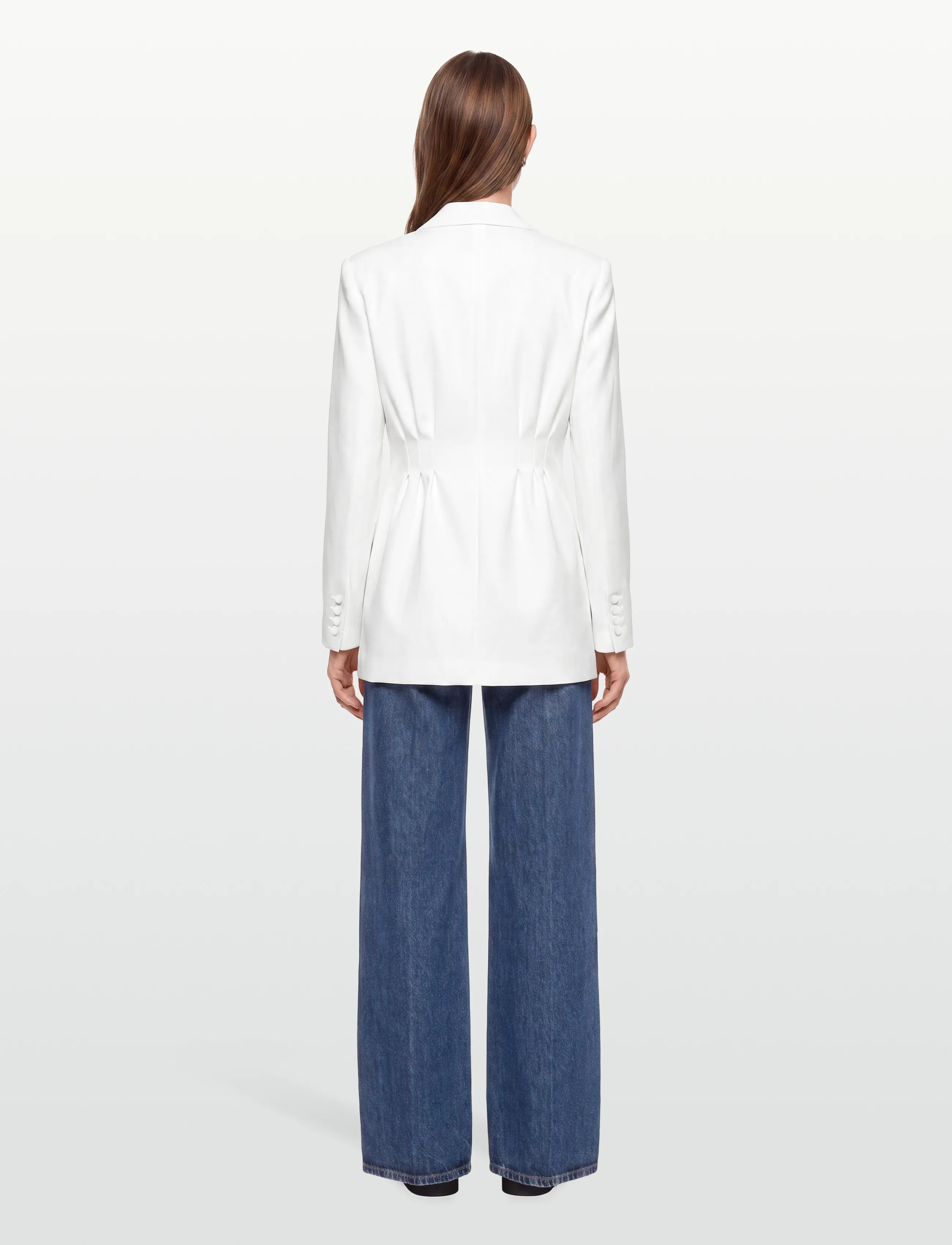 Malina - Juno collarless suit blazer - enkeltradede blazere - ivory - 4