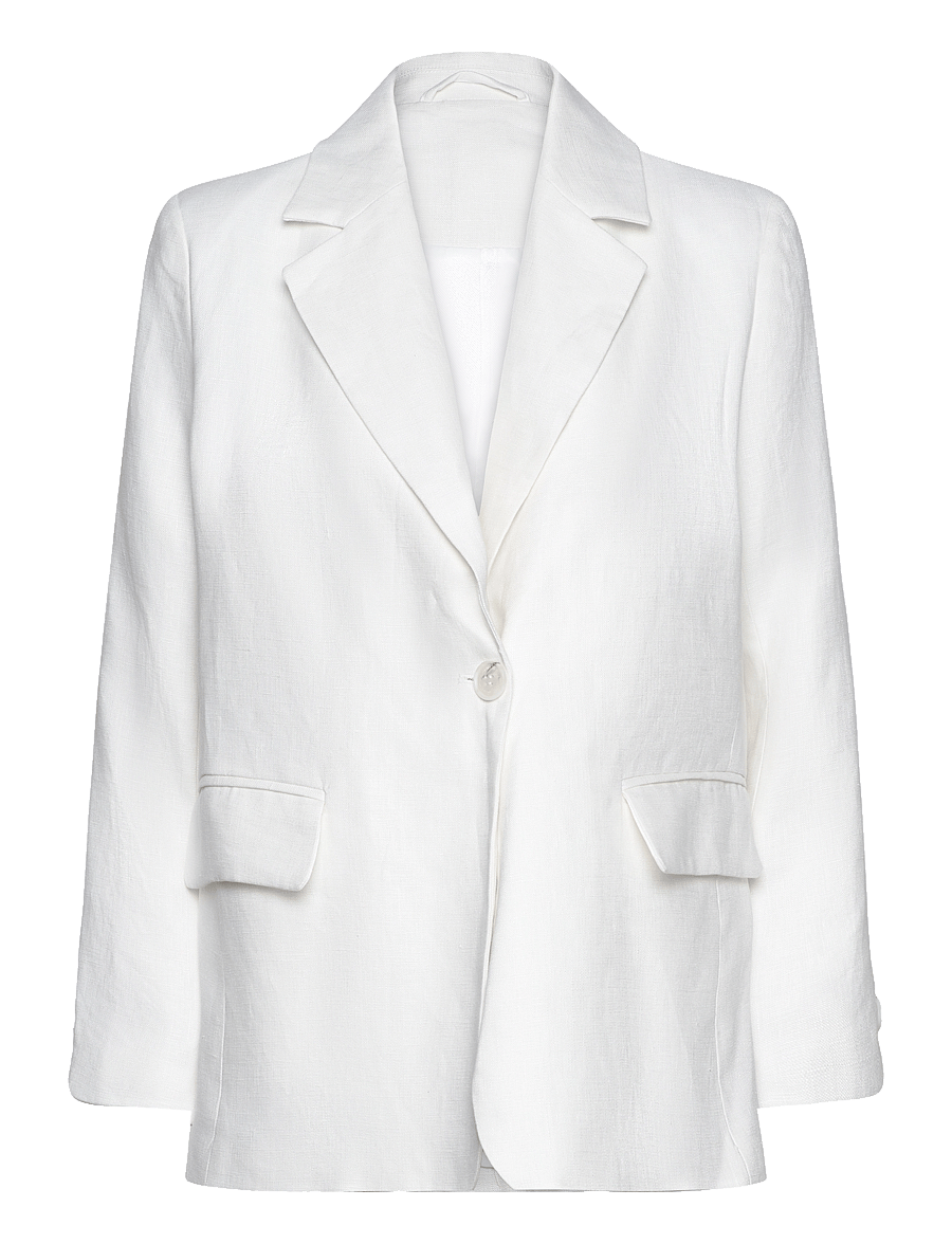 Malina - Vera fitted linen blazer - enkelknäppta kavajer - white - 1
