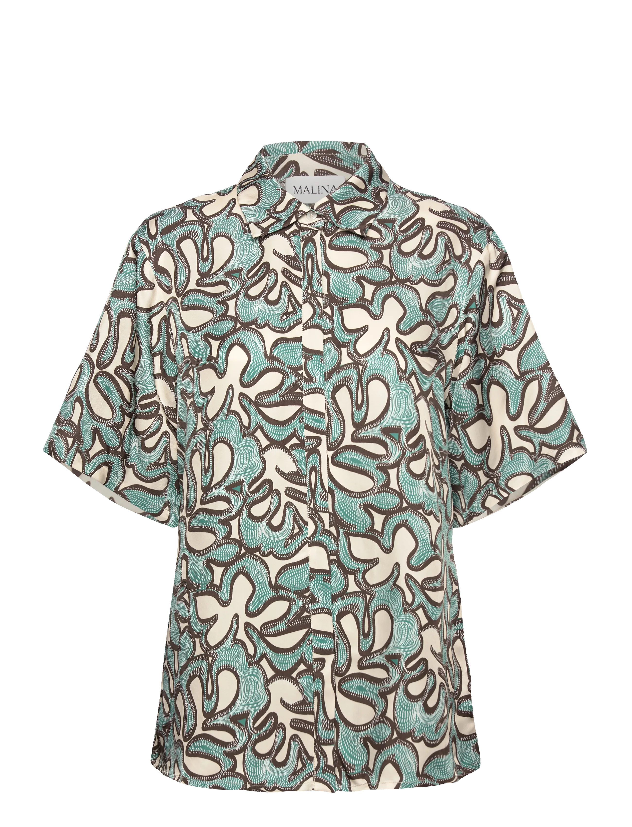 MALINA Gia Printed Kurz Sleeve Shirt Patterned - S - Damen