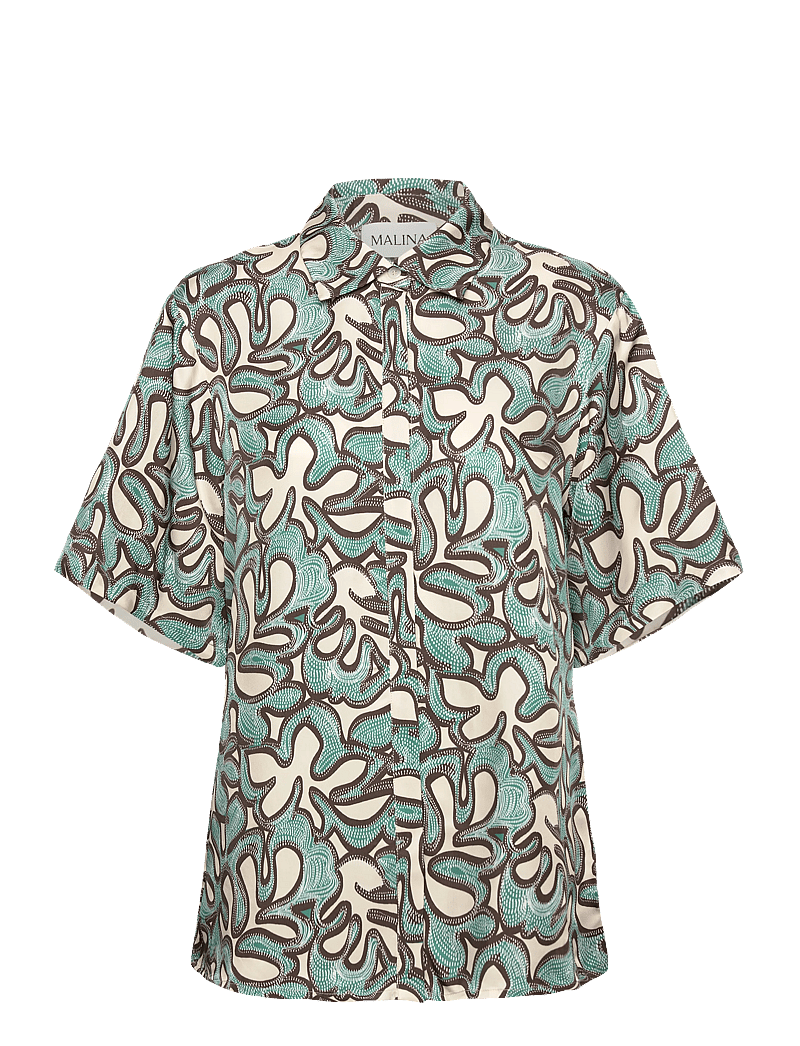 Malina - Gia Printed Short Sleeve shirt - leinenhemden - ocean corals - 1