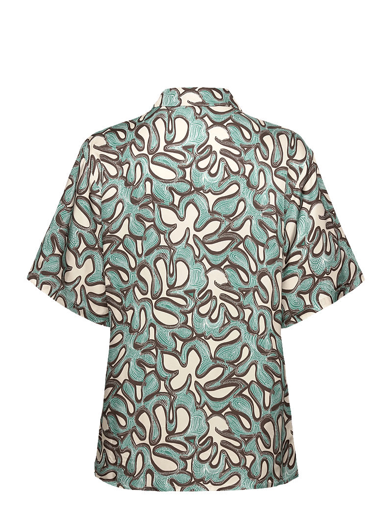 Malina - Gia Printed Short Sleeve shirt - leinenhemden - ocean corals - 2