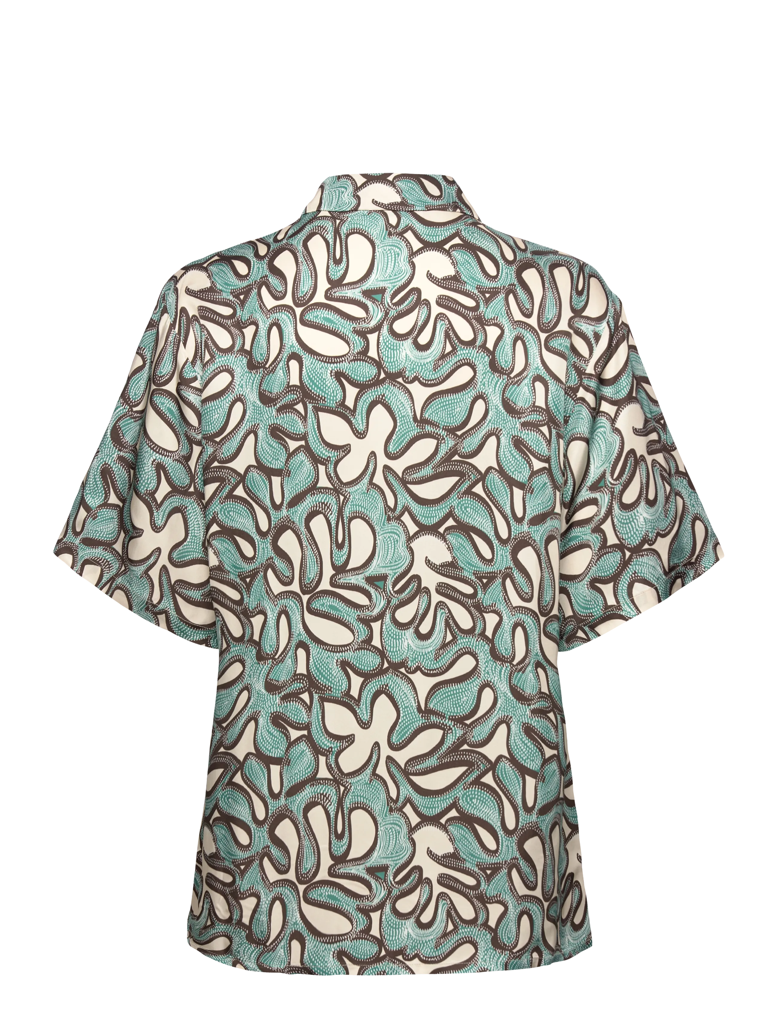 Malina - Gia Printed Short Sleeve shirt - leinenhemden - ocean corals - 2
