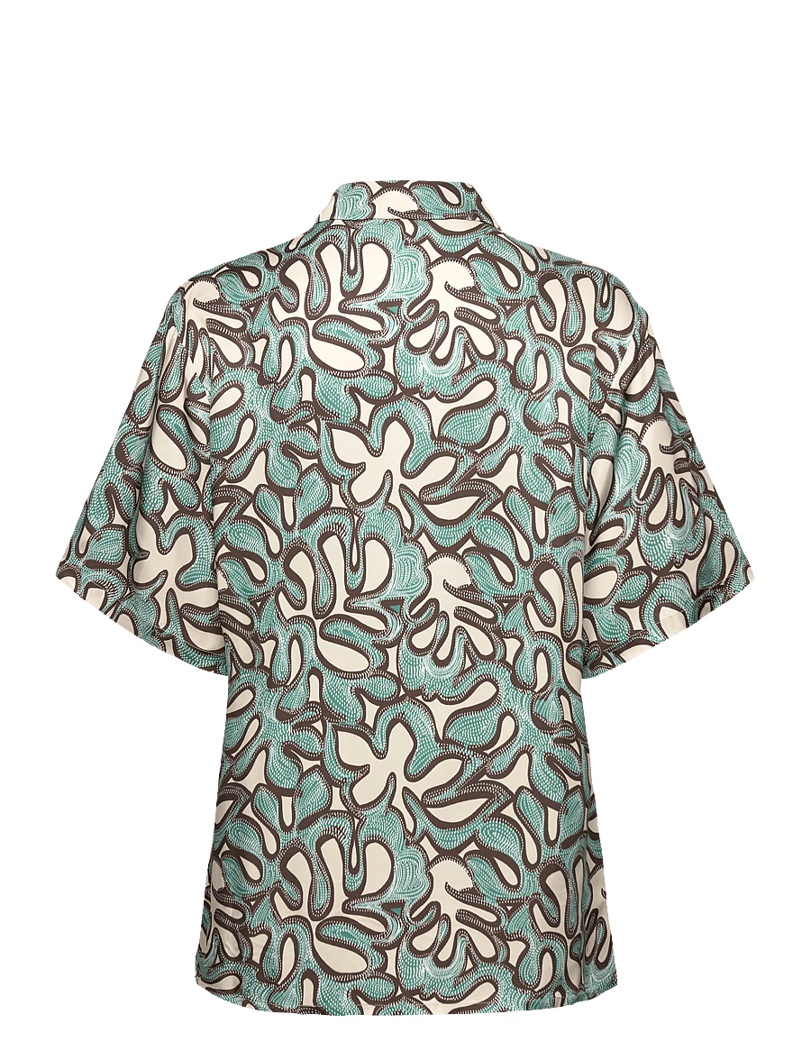 Malina - Gia Printed Short Sleeve shirt - leinenhemden - ocean corals - 2