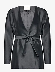 Malina - Clara silk blend collarless blazer - festtøj til outletpriser - black - 0