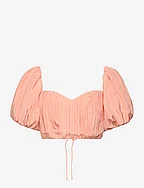 Amalie Pleated Cropped Top - APRICOT