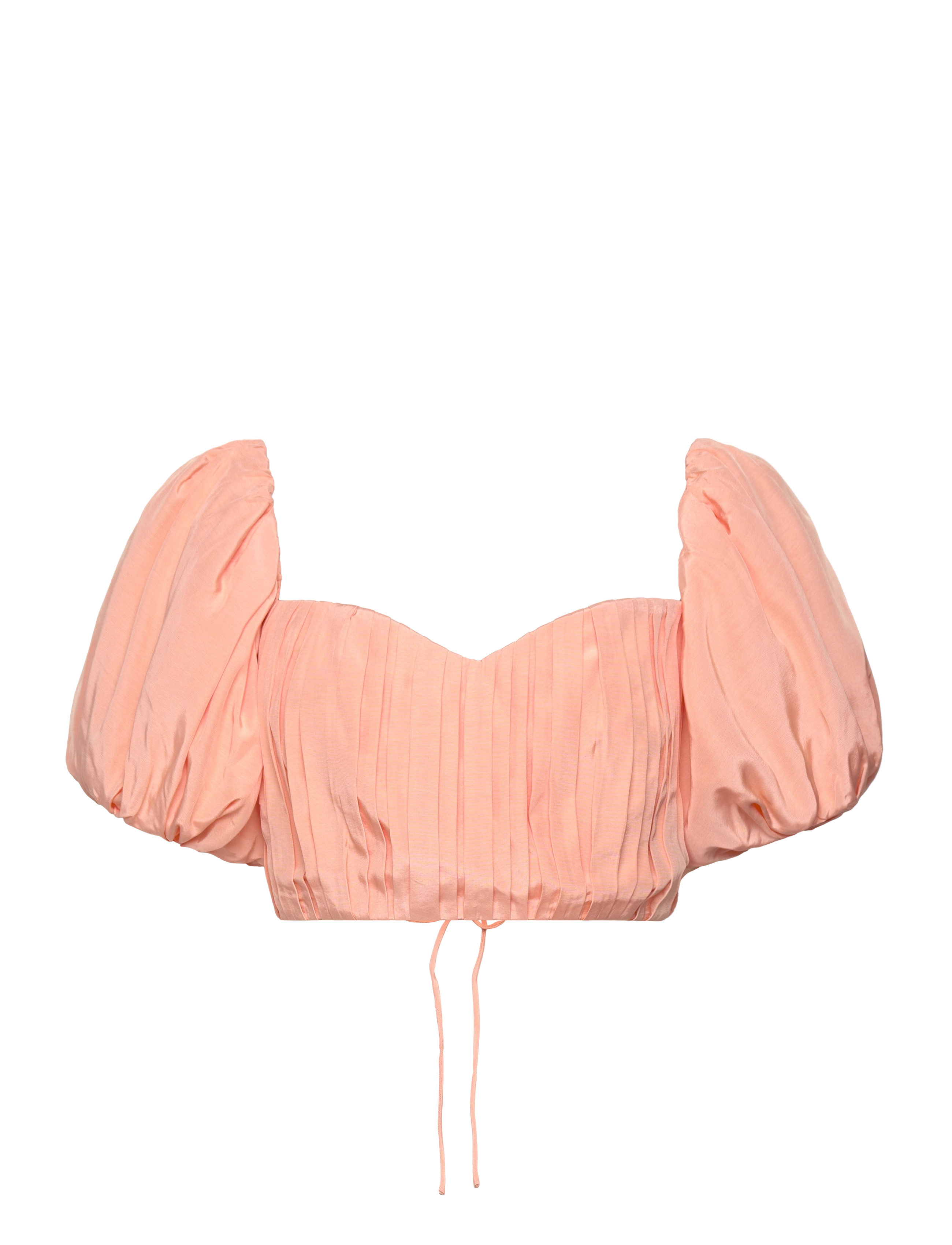 Malina Amalie Pleated Cropped Top - Bluser & Skjorter - APRICOT / pink/rose