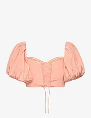 Malina - Amalie Pleated Cropped Top - blouses korte mouwen - apricot - 1