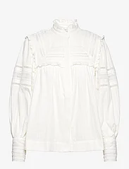 Malina - Riley embroidery detailed blouse - pitkähihaiset puserot - white - 0