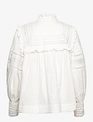 Malina - Riley embroidery detailed blouse - langærmede bluser - white - 1