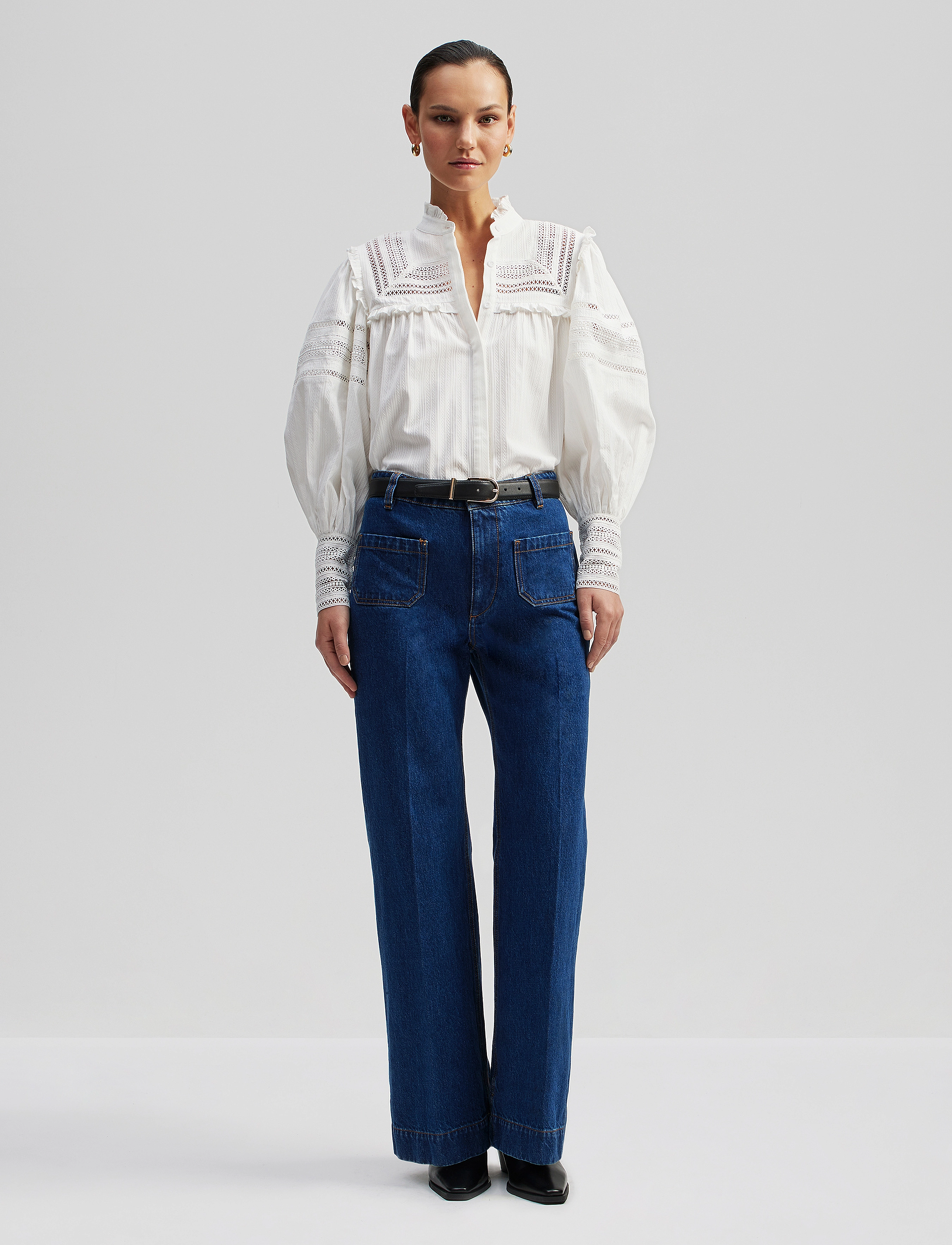 Malina - Riley embroidery detailed blouse - white - 5