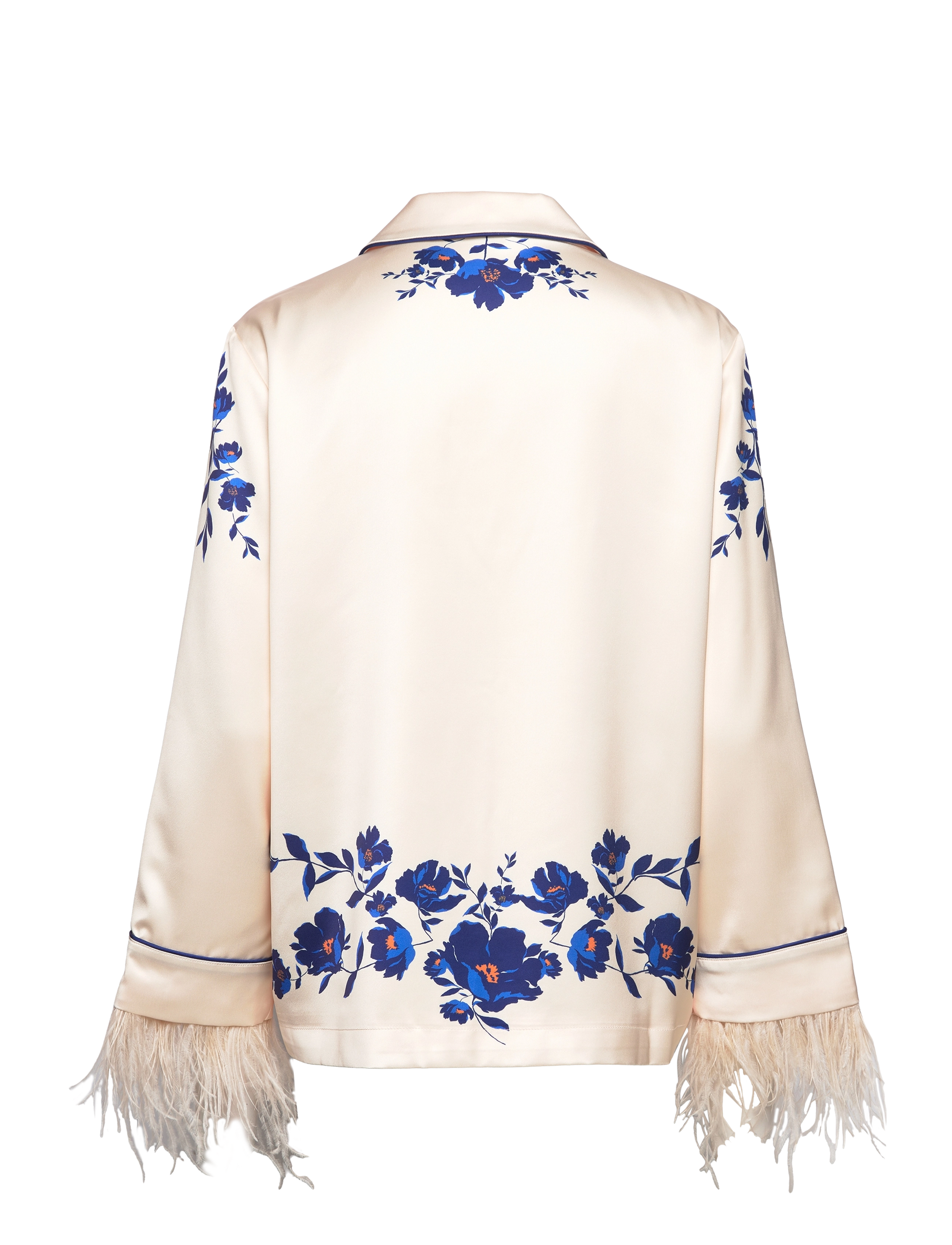 Malina - Samara feather detail oversized shirt - poppy - 1
