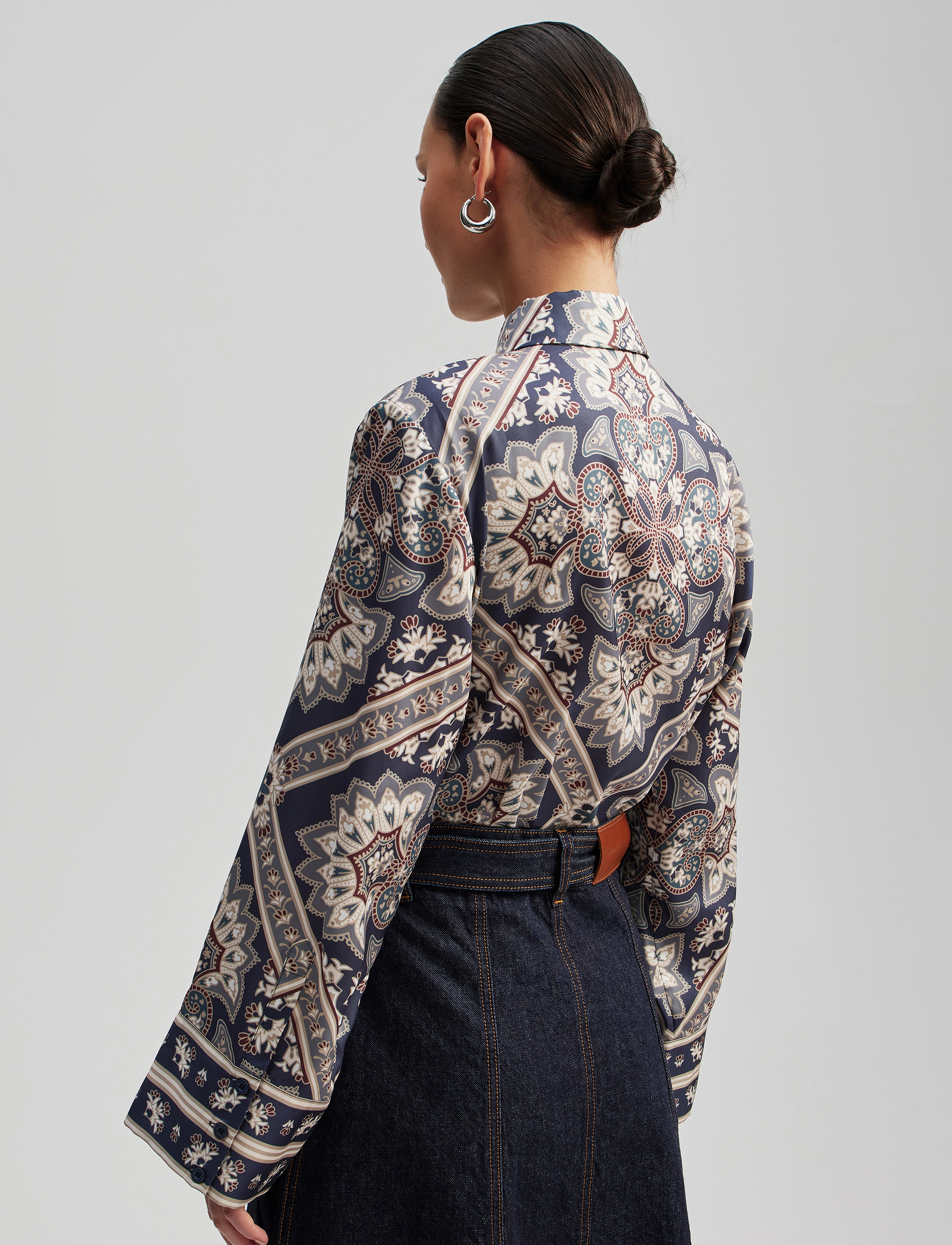 Malina - Felicia printed oversized shirt - tile - 3