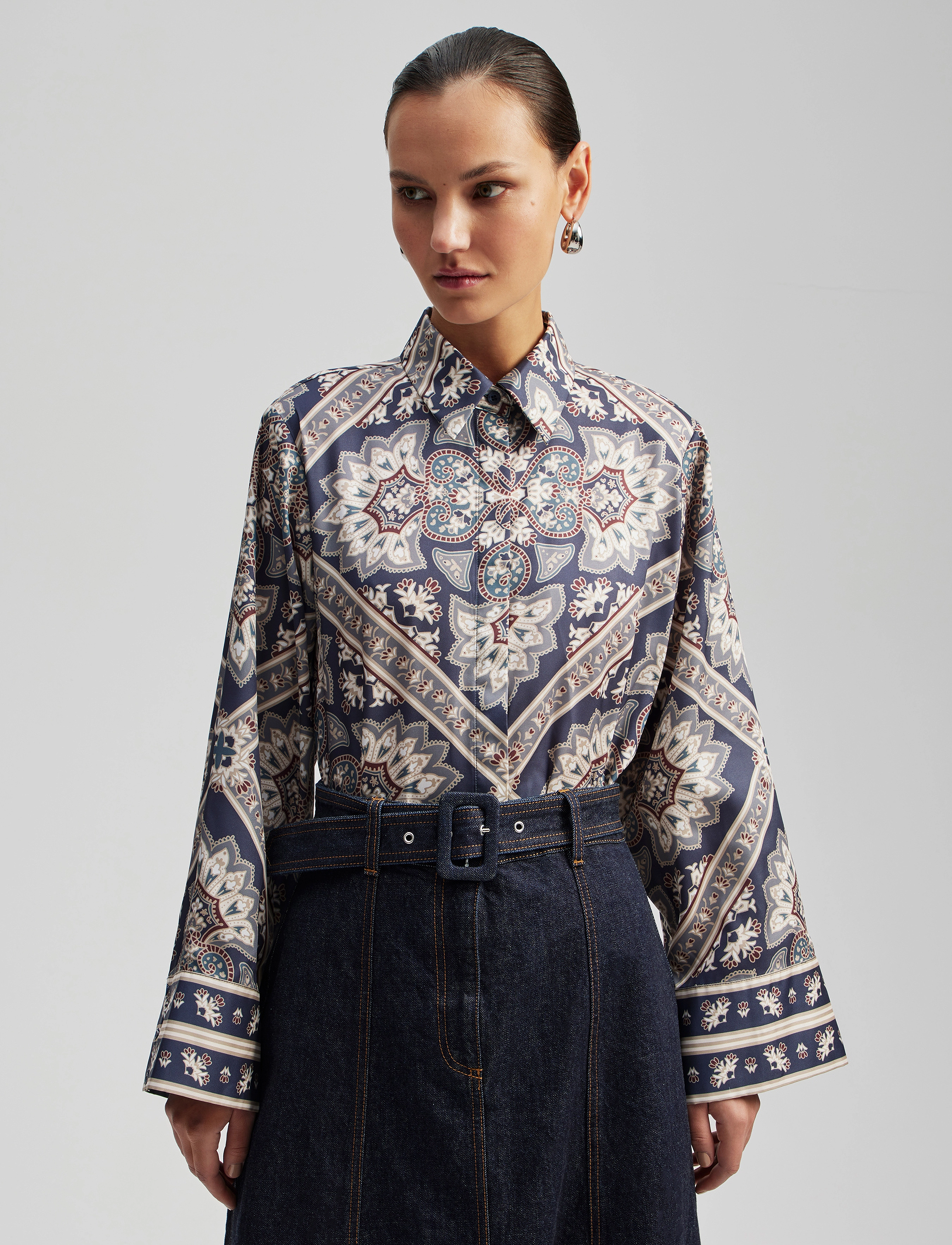 Malina - Felicia printed oversized shirt - tile - 5