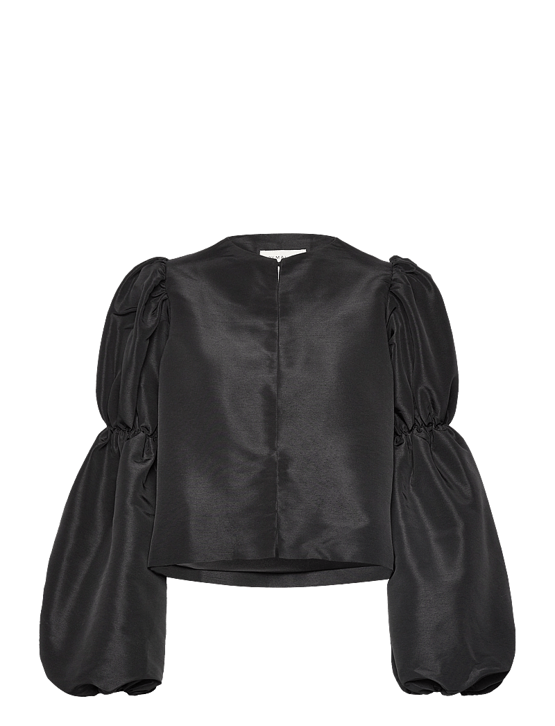 Malina - Zoey Double Pouf Sleeve Blouse - langärmlige blusen - black - 1