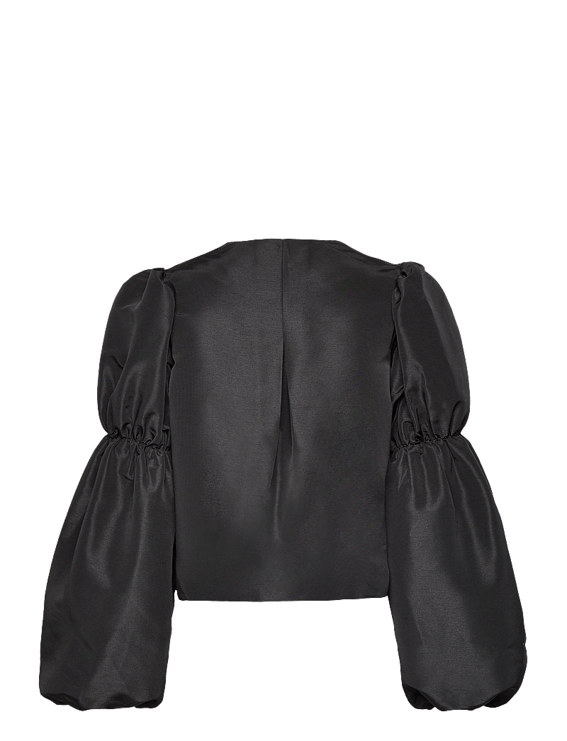 Malina - Zoey Double Pouf Sleeve Blouse - langärmlige blusen - black - 2