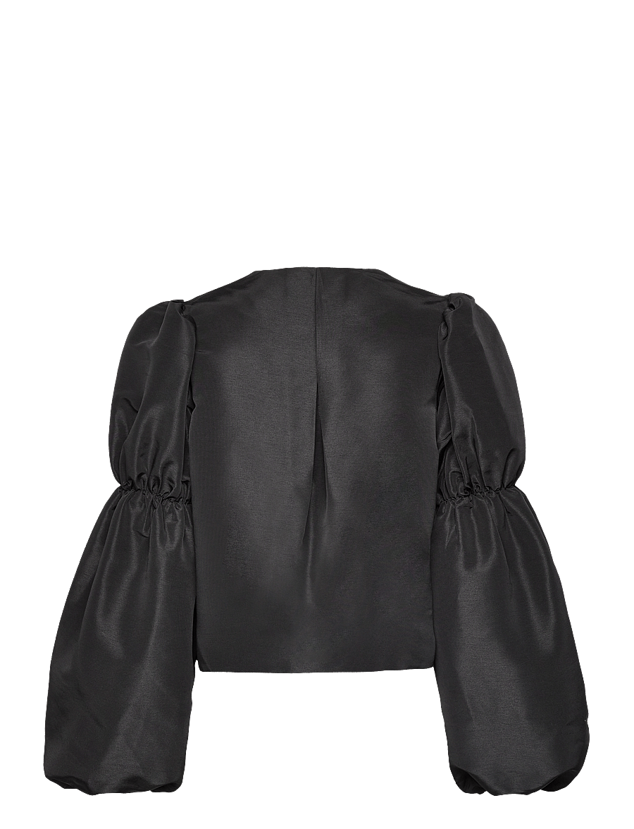 Malina - Zoey Double Pouf Sleeve Blouse - langärmelige blusen - black - 2
