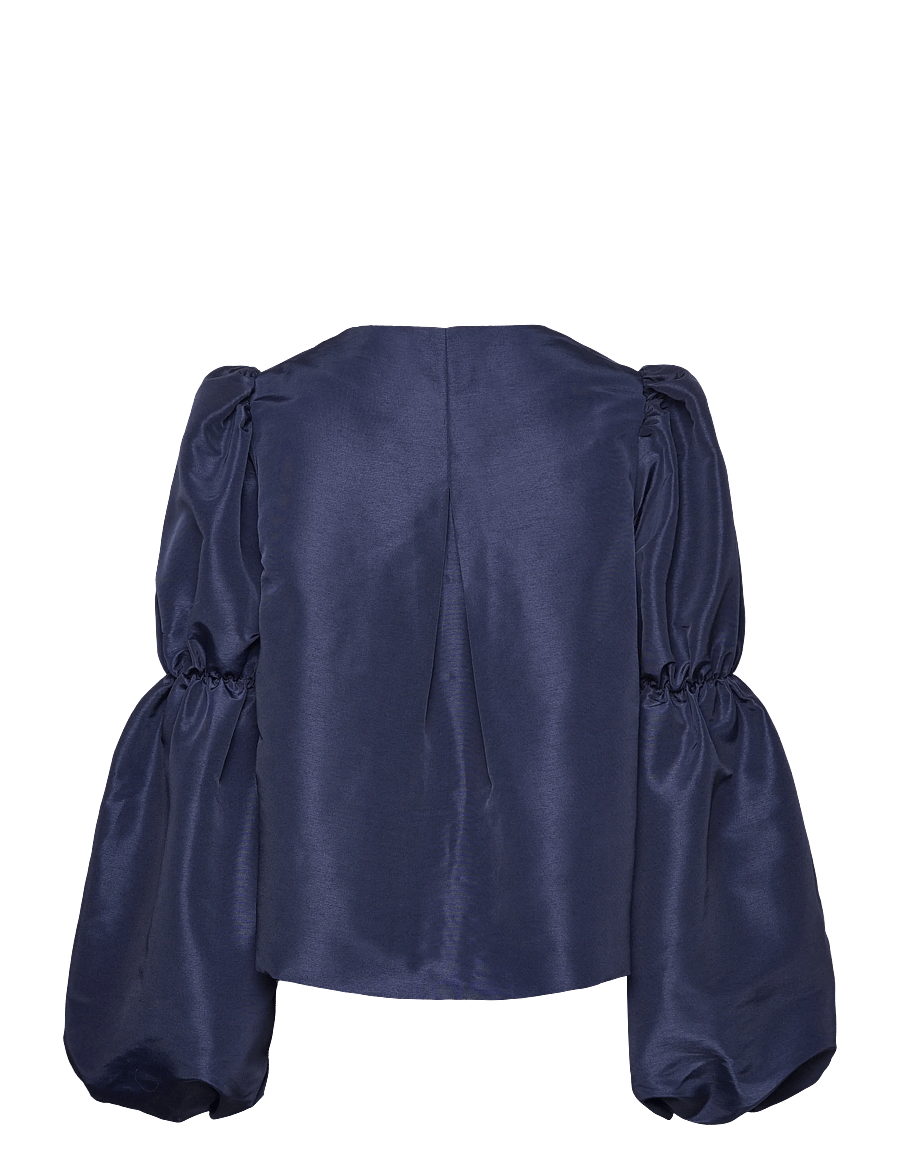 Malina - Zoey Double Pouf Sleeve Blouse - langärmelige blusen - dark blue - 2