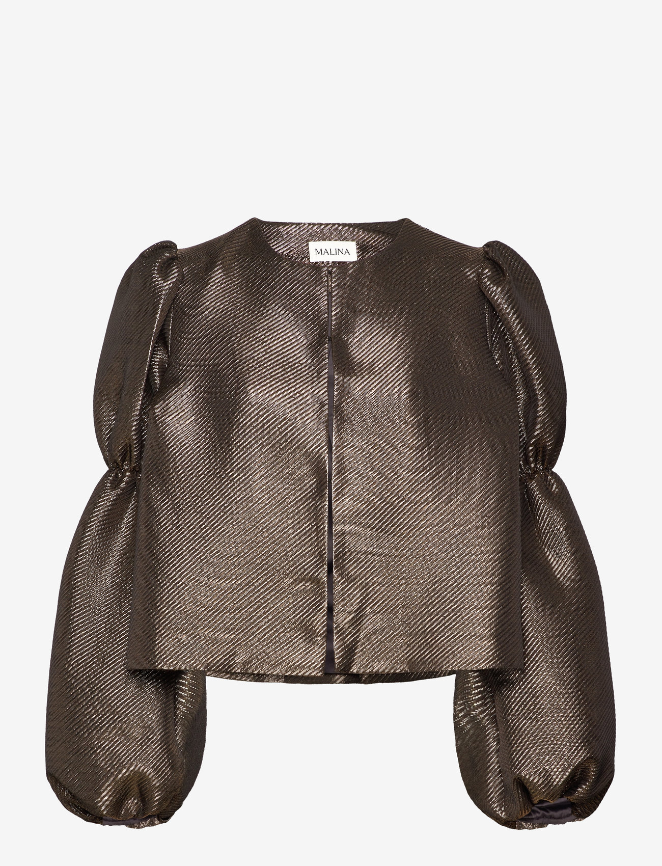 Malina - Zoey double pouf sleeve blouse - langärmlige blusen - gold - 1