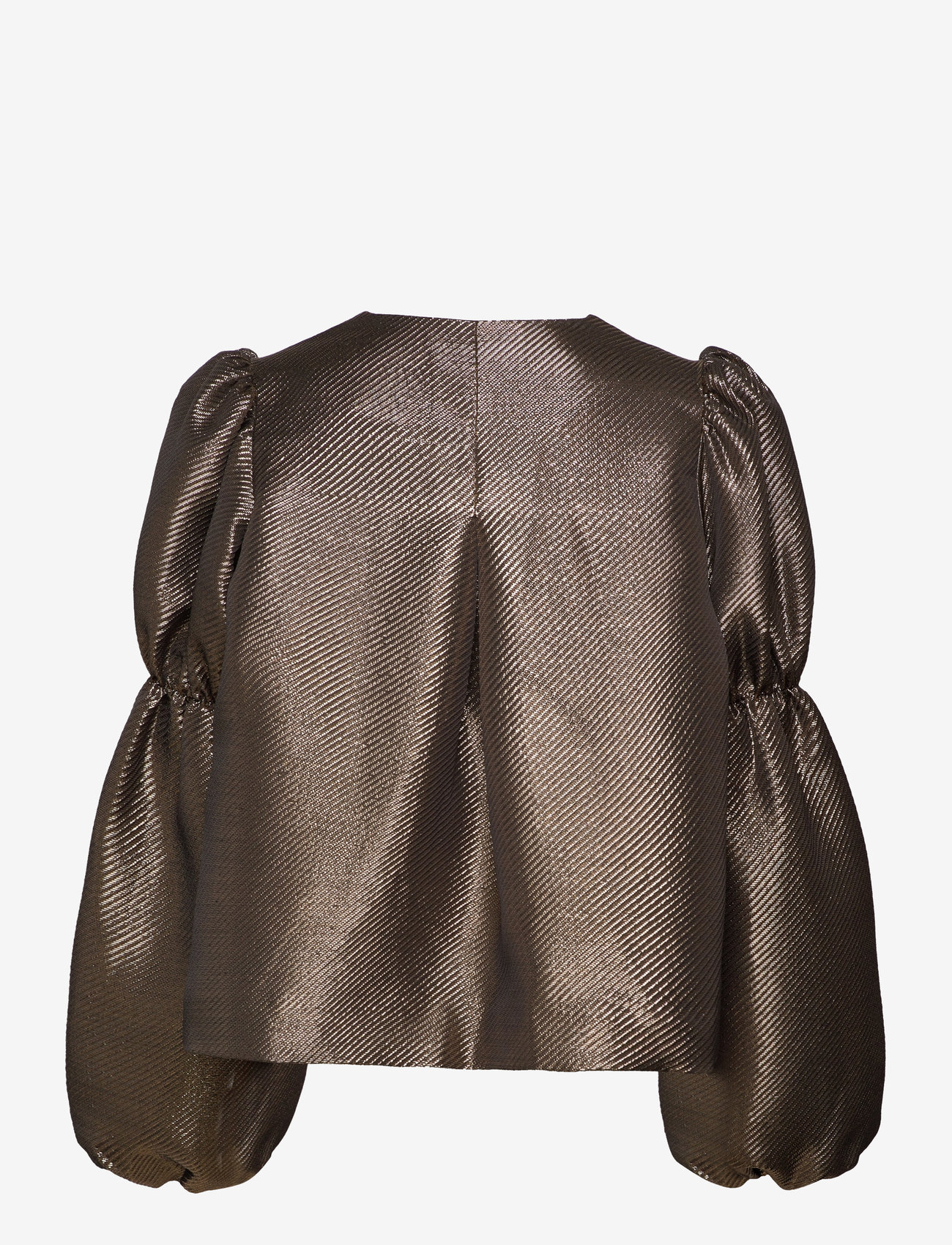 Malina - Zoey double pouf sleeve blouse - langärmlige blusen - gold - 2