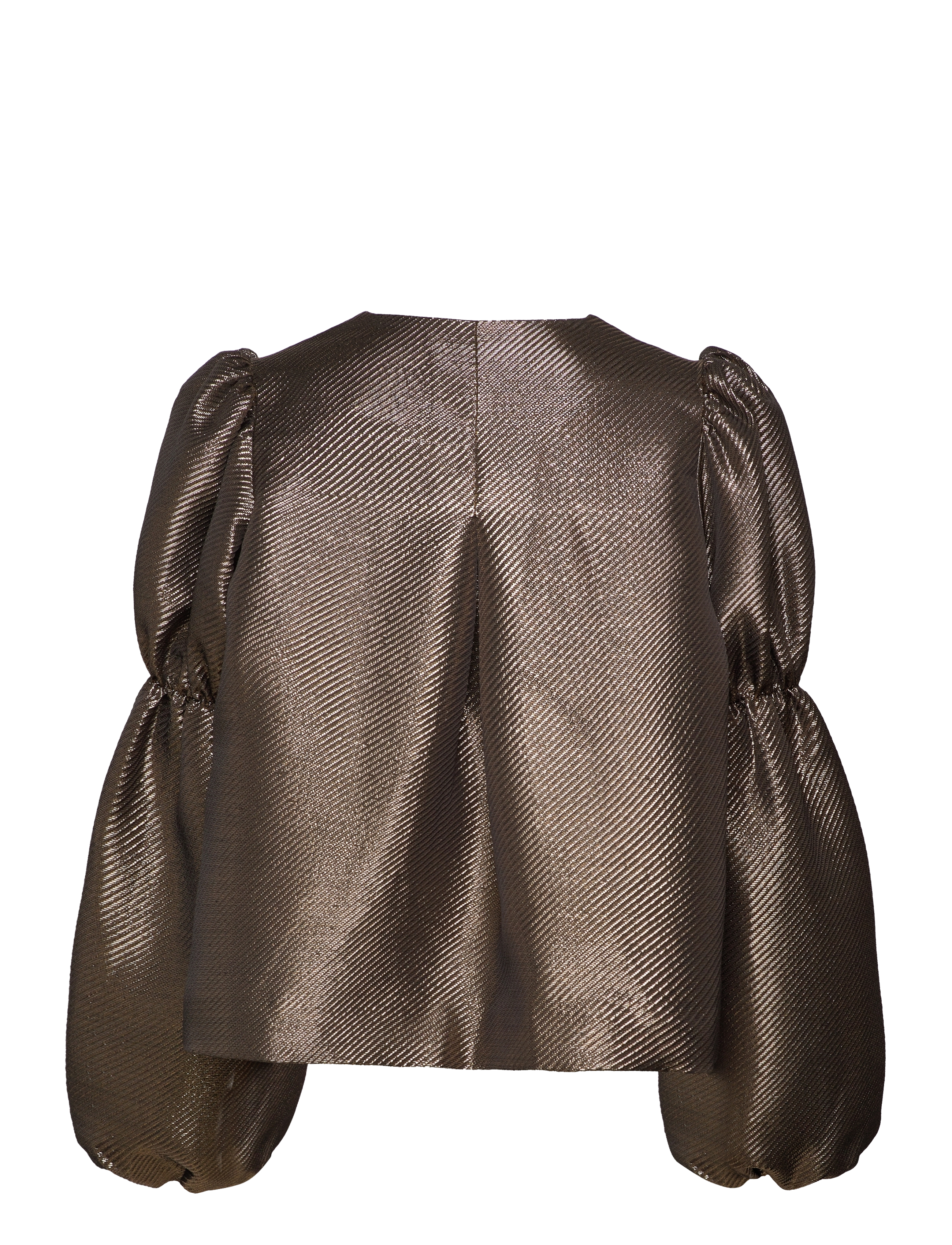 Malina - Zoey Double Pouf Sleeve Blouse - langärmlige blusen - gold - 2