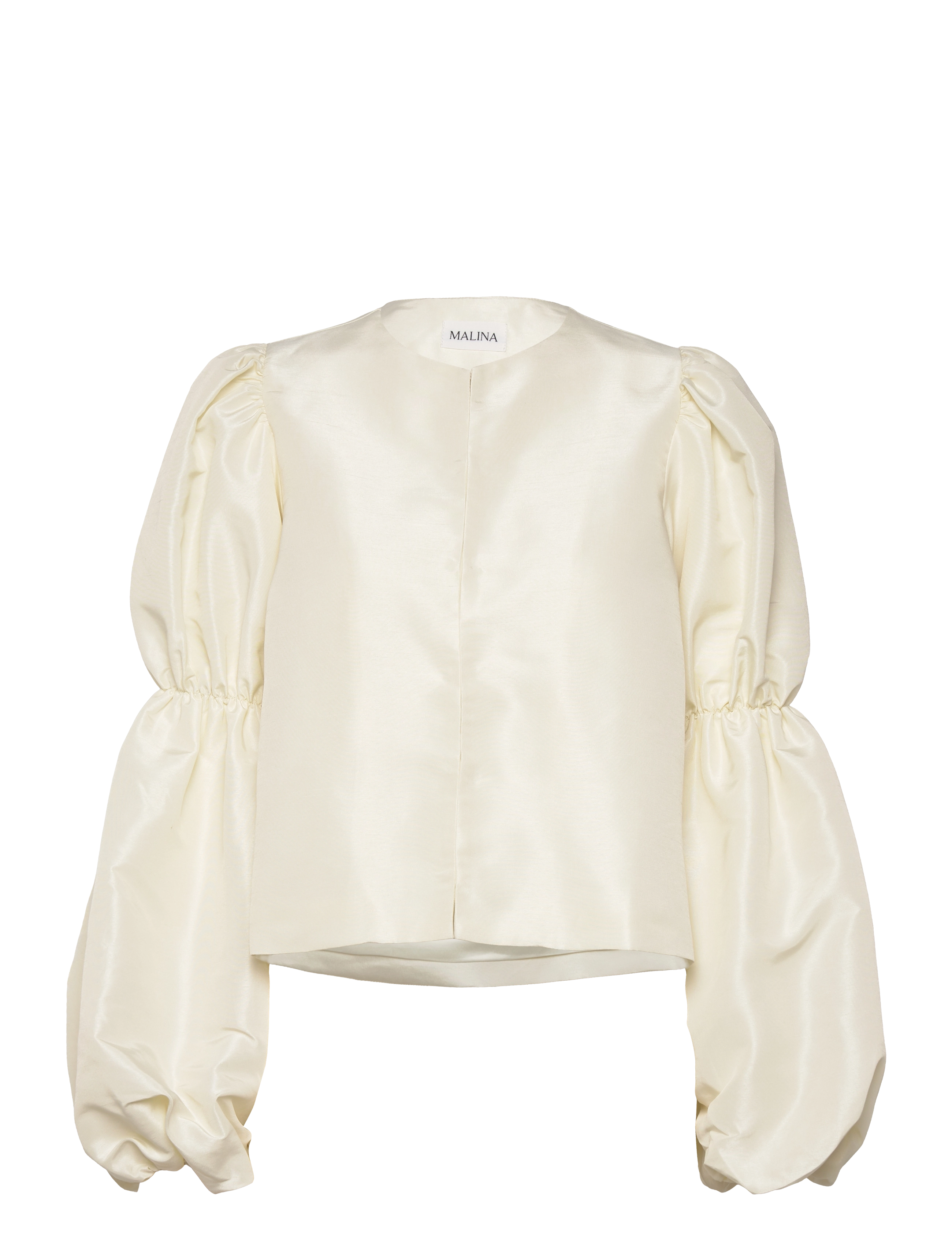 Zoey Double Pouf Sleeve Blouse - VANILLA