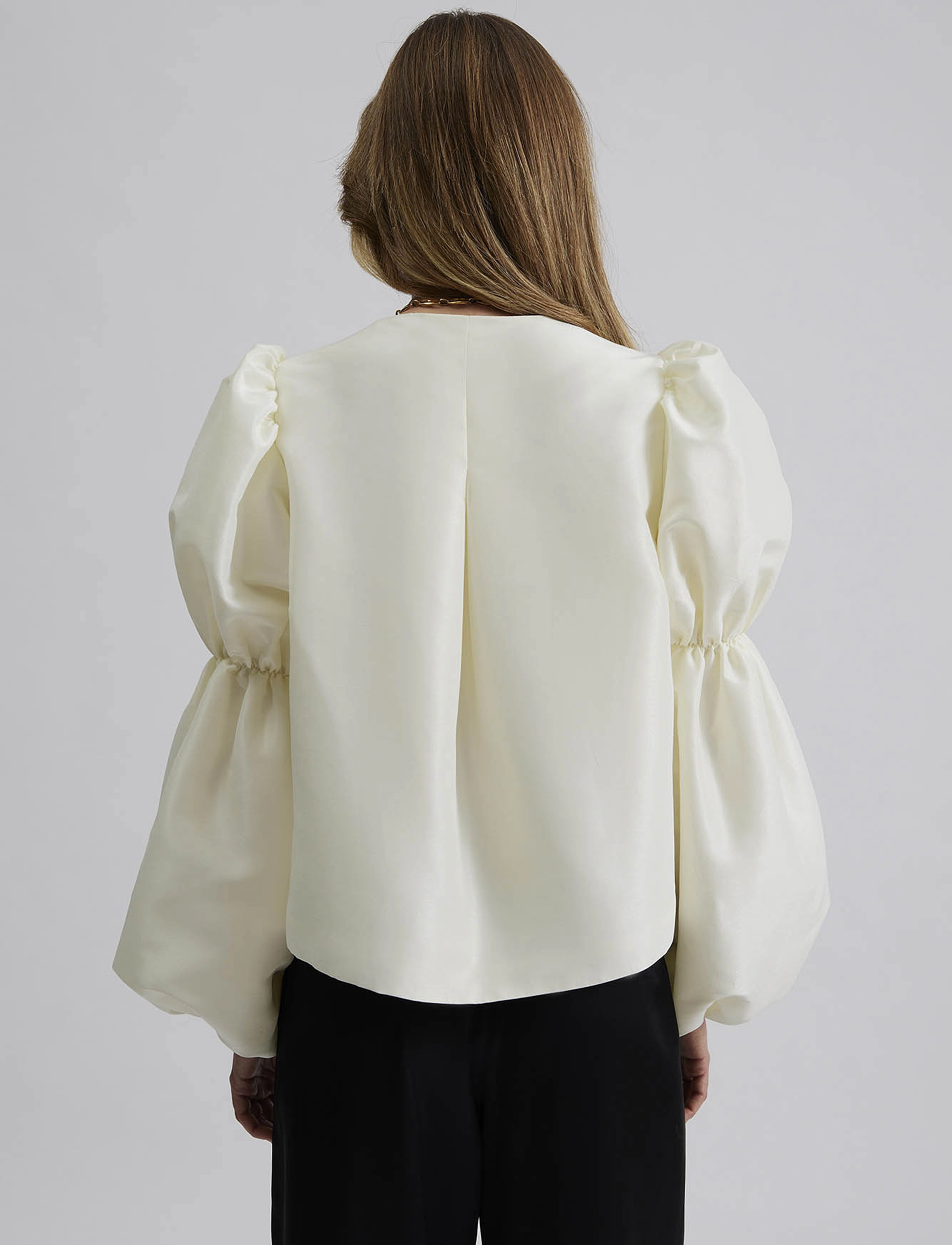 Malina - Zoey Double Pouf Sleeve Blouse - langärmelige blusen - vanilla - 3
