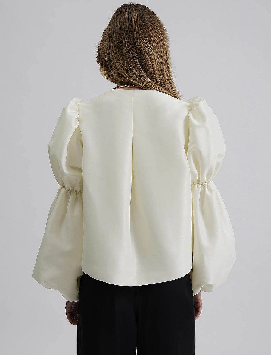 Malina - Zoey Double Pouf Sleeve Blouse - langärmelige blusen - vanilla - 3