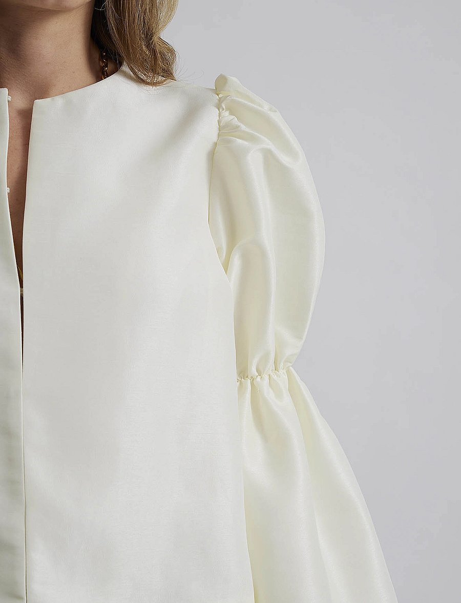 Malina - Zoey Double Pouf Sleeve Blouse - langärmelige blusen - vanilla - 5