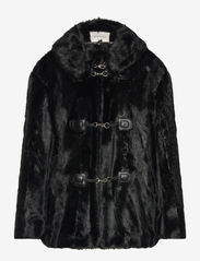 Danyelle buckled faux fur jacket - BLACK