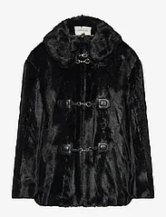 Malina - Danyelle buckled faux fur jacket - takit & päällystakit - black - 1