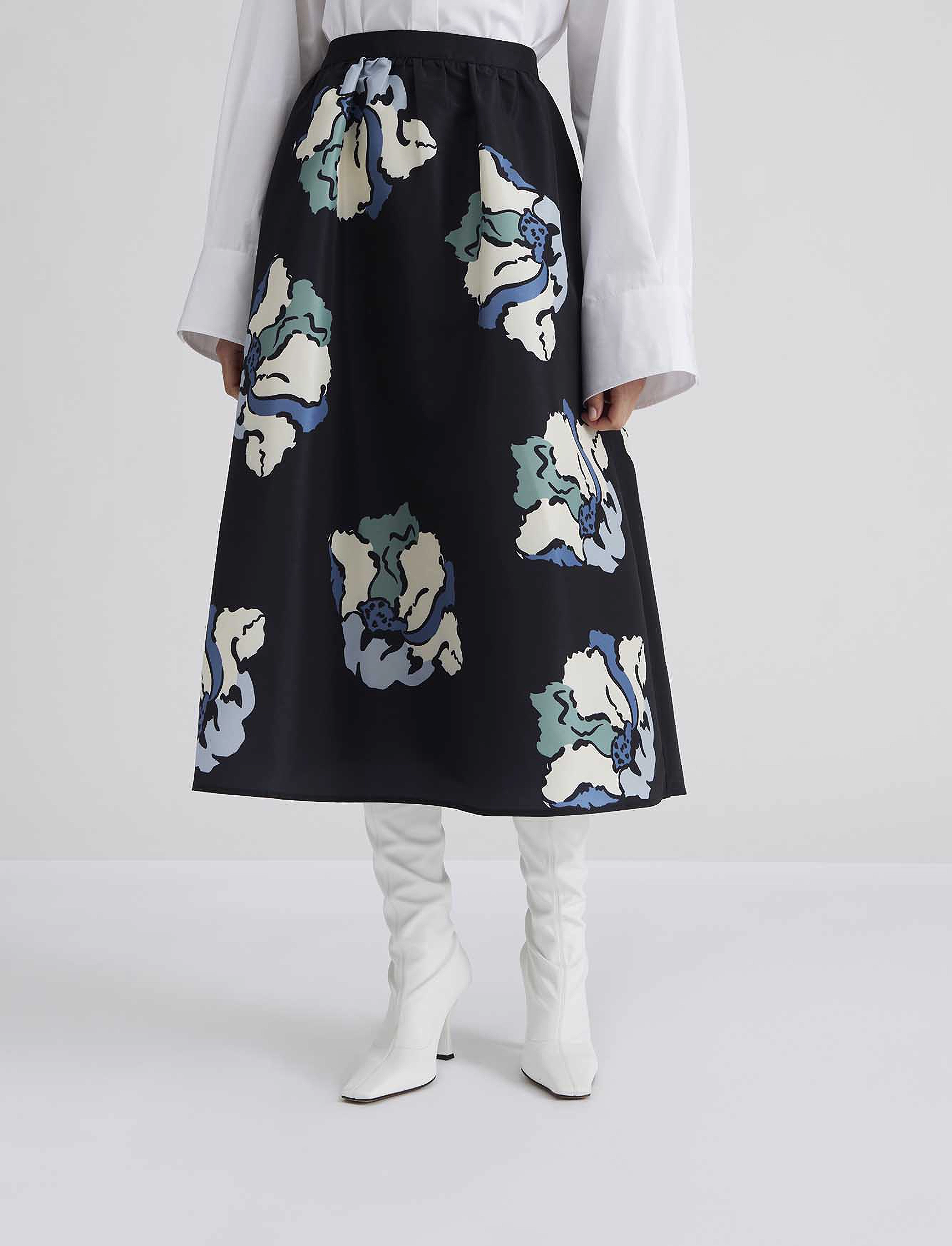 Malina - Filippa pleated midi skirt - floral - 4