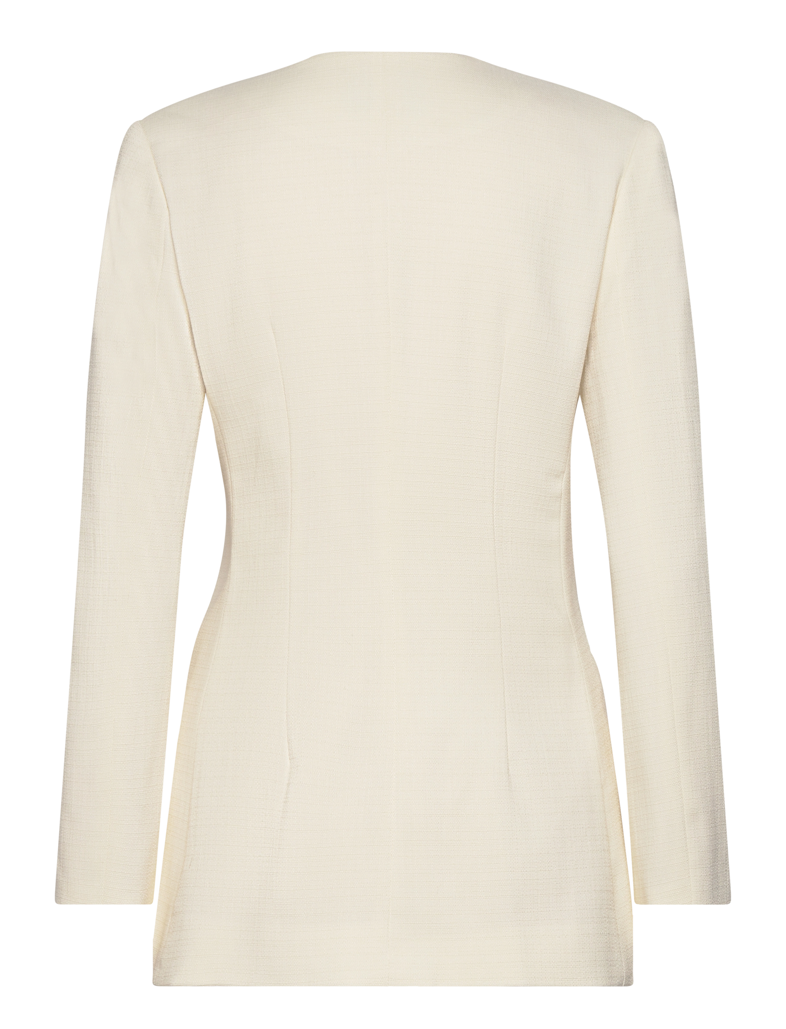 Malina - Anisa collarless fitted blazer - vanilla - 2