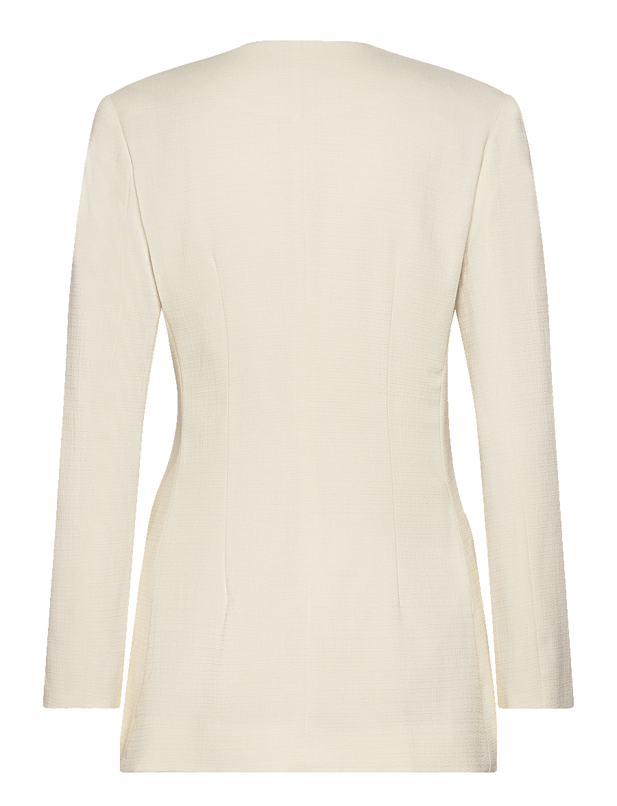 Malina - Anisa collarless fitted blazer - vanilla - 2