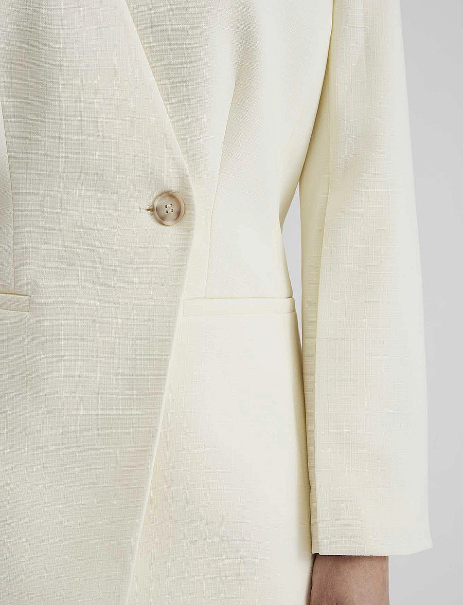 Malina - Anisa collarless fitted blazer - vanilla - 5