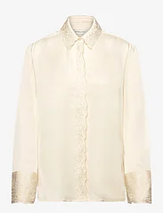 Malina - Naomi embroidery detailed shirt - pitkähihaiset paidat - vanilla - 0