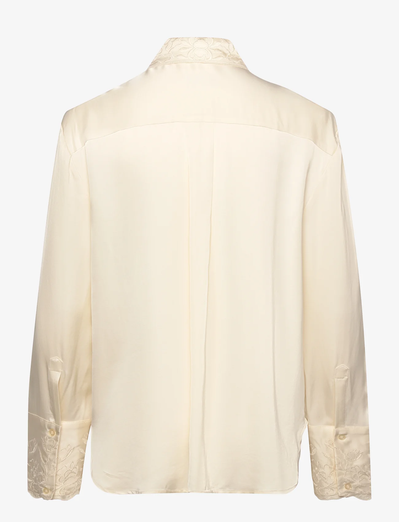 Malina - Naomi embroidery detailed shirt - krekli ar garām piedurknēm - vanilla - 1