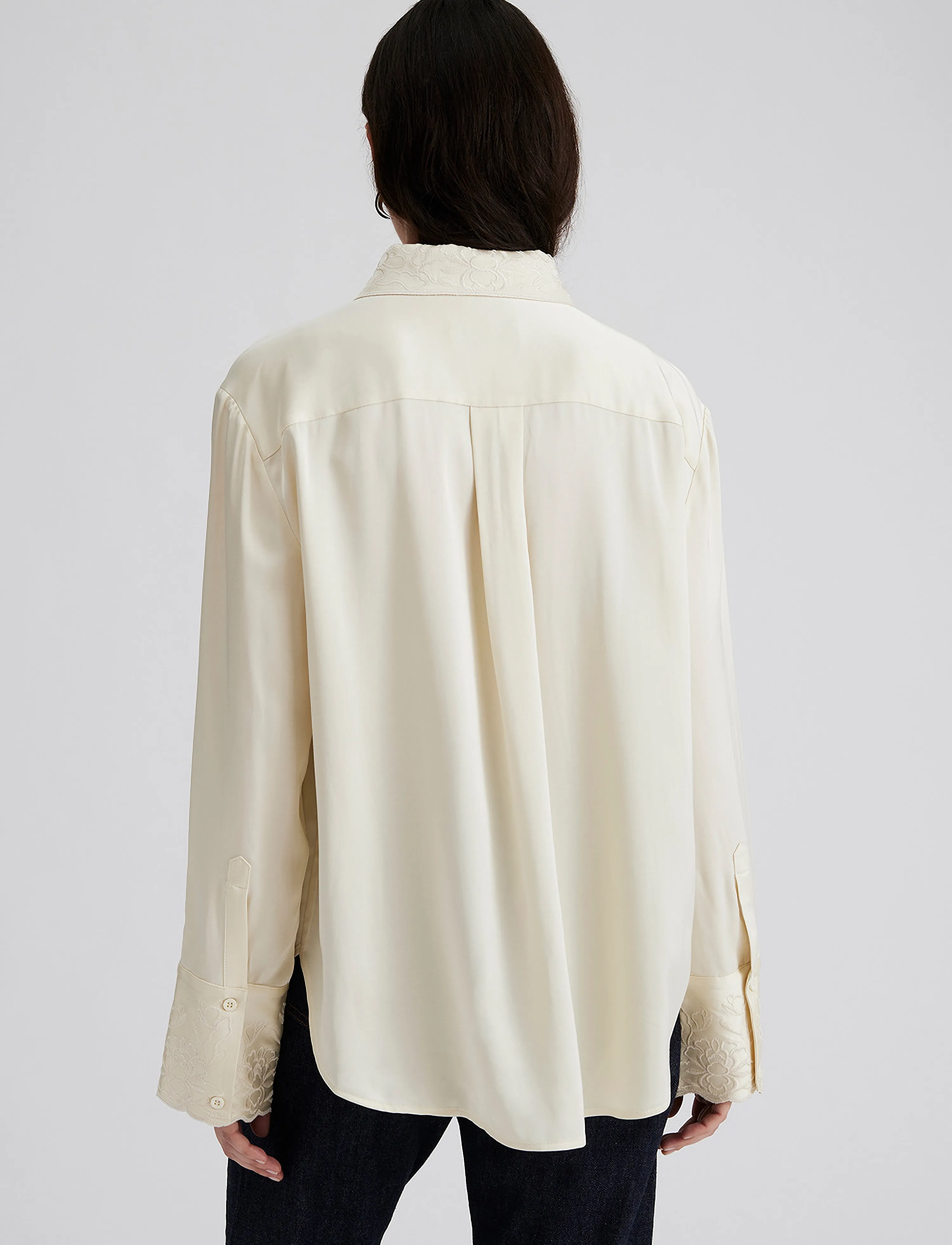 Malina - Naomi embroidery detailed shirt - vanilla - 4